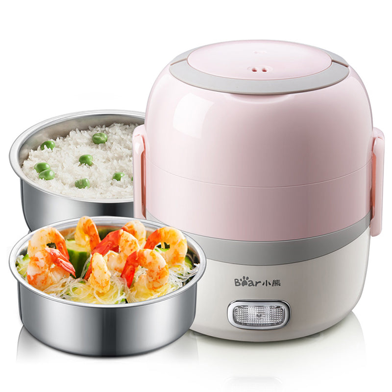 Portable Mini rice Cooker Electric Lunch Box Heating Insulation Stainl