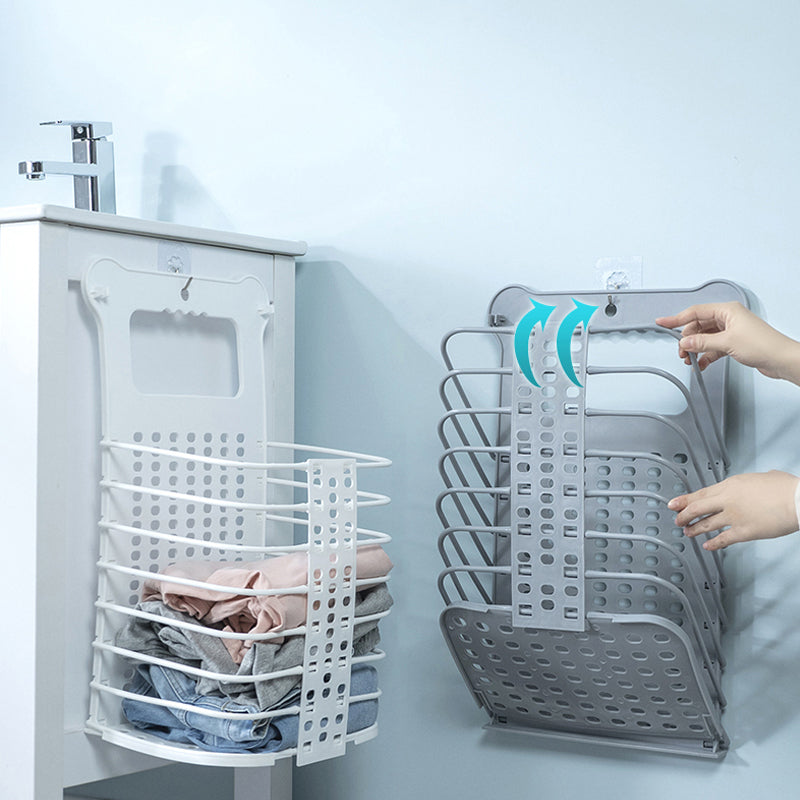 Laundry Basket Wallmounted Foldable Hanging Folding Clothes Storage R