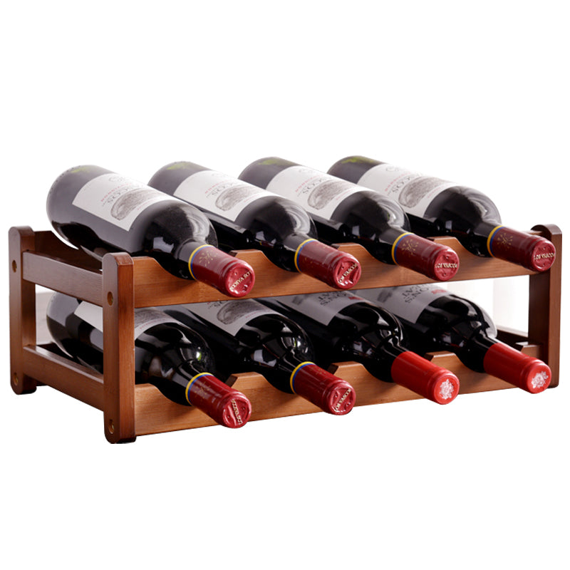 Grid Pattern Wine Rack Modern Minimalist Multi-bottle Wine Grid Rack Storage Bamboo Solid Woo ...