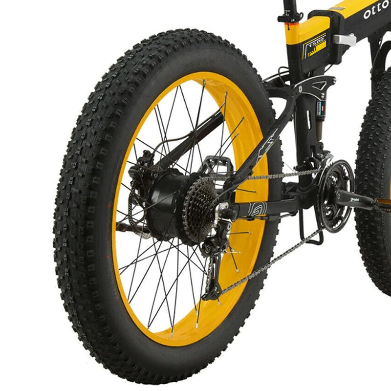 Electric Bike Back Wheel Included Motor Yellow Black T500 OTTO – ottostore
