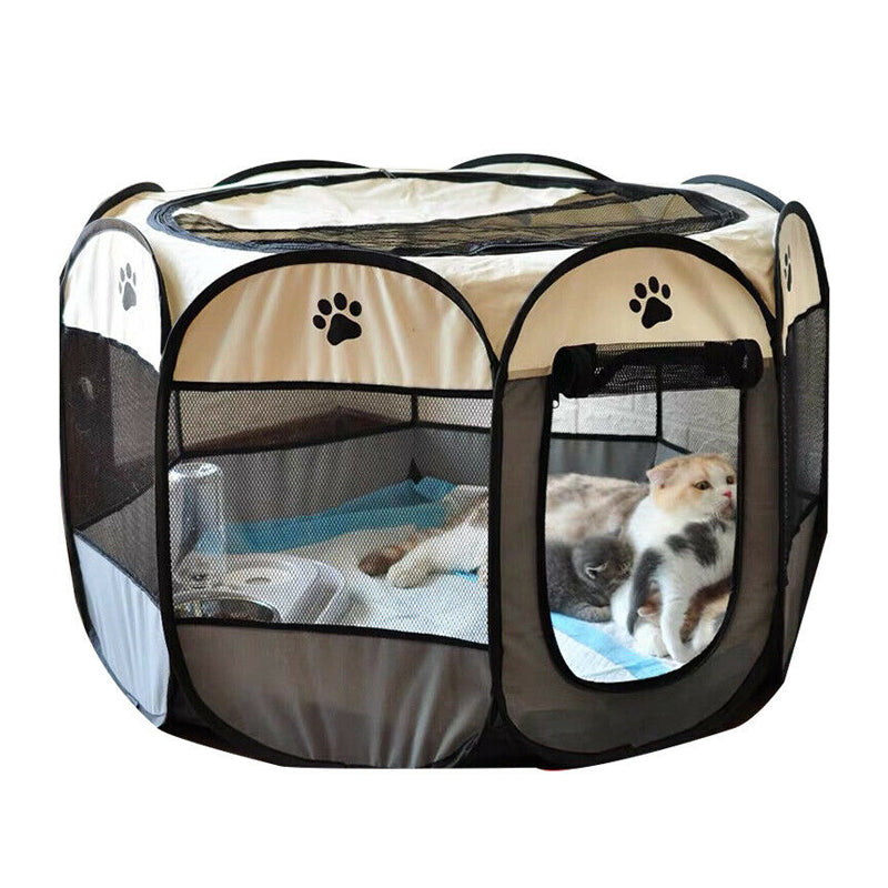 Foldable Pet Playpen, Cat Dog Playpen, Portable Dog Cage Exercise Kennel Crate with Waterproof Oxford, Puppy Pen Indoors/Outdoors Pet Tent Fence 90× 70×60cm, Gray Foldable Pet Playpen, Cat Dog Playpen, Portable Dog Cage Exercise Kennel Crate with Waterproof Oxford, Puppy Pen Indoors/Outdoors Pet Tent Fence 90× 70×60cm, Gray