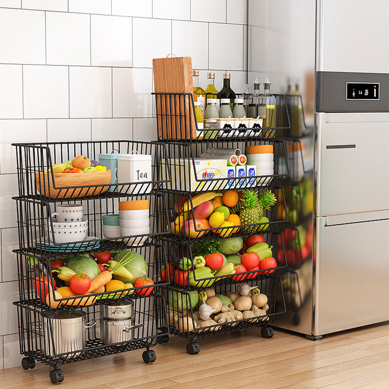 Kitchen Rack Basket Floor-mounted Multi-layer Storage Vegetable Fruit ...
