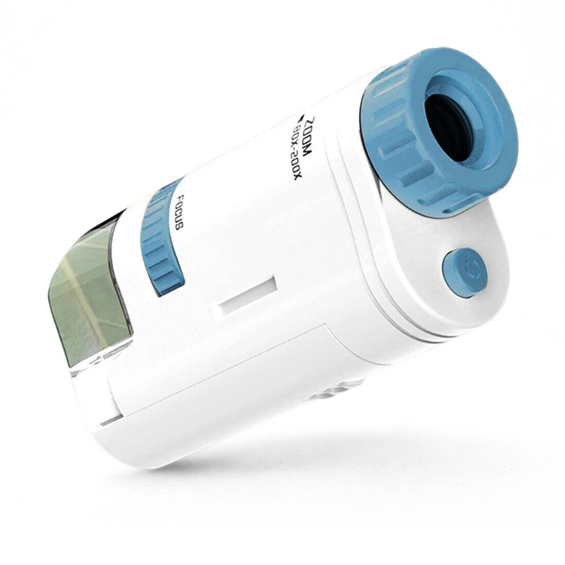 60-200x Pocket Microscope Electric Mini Microscope with LED Light High ...