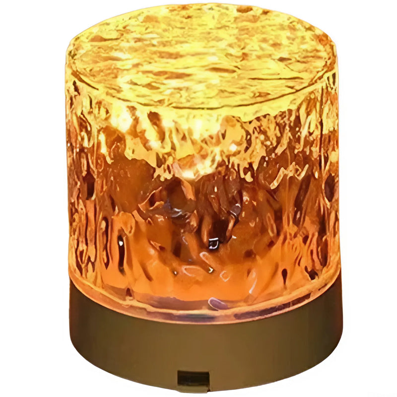 LED Water Ripple Ambiance Night Light USB Rotating Projection Crystal ...