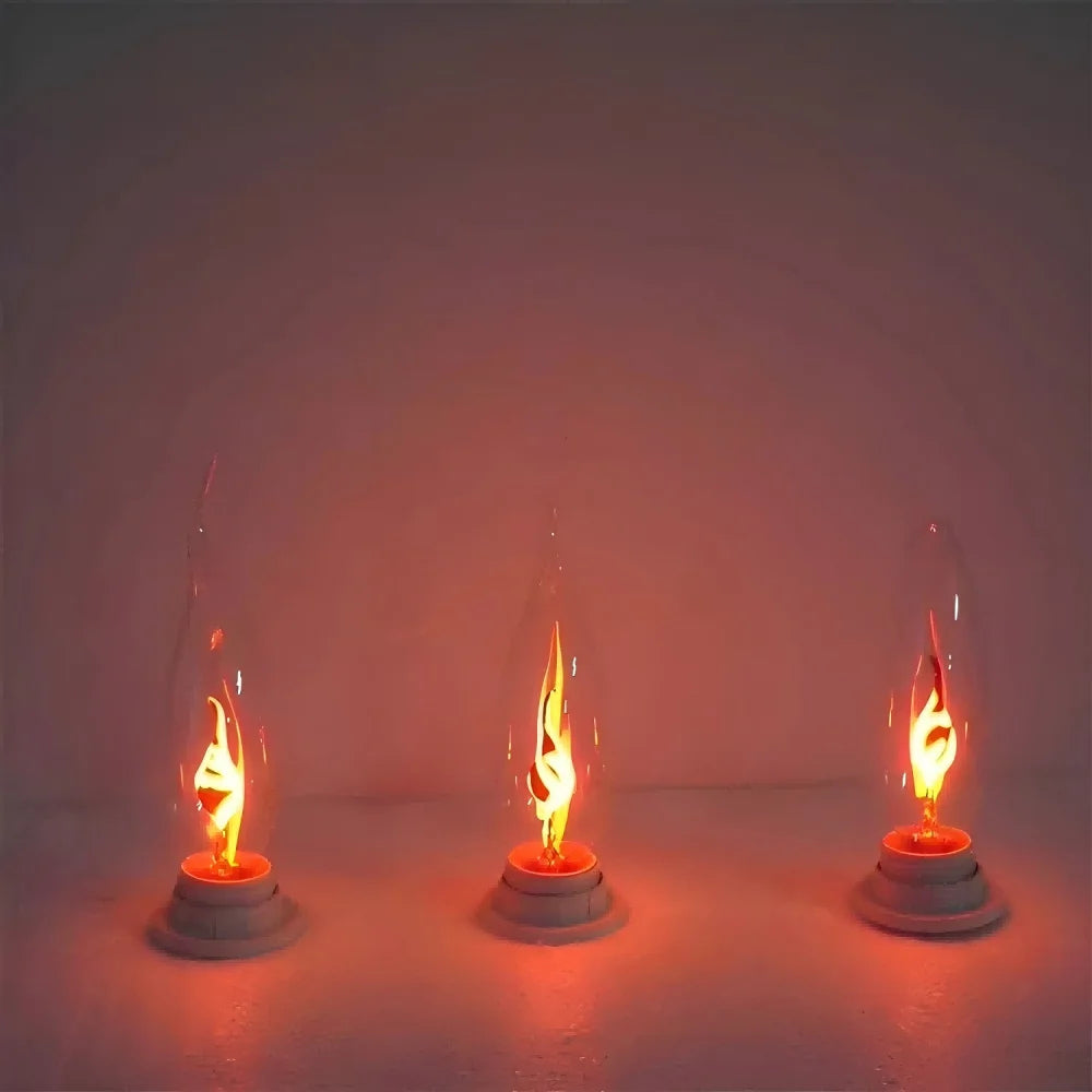 Simulation Flickering LED Flame Bulb E12 Base C18 Imitation Flame Ligh ...
