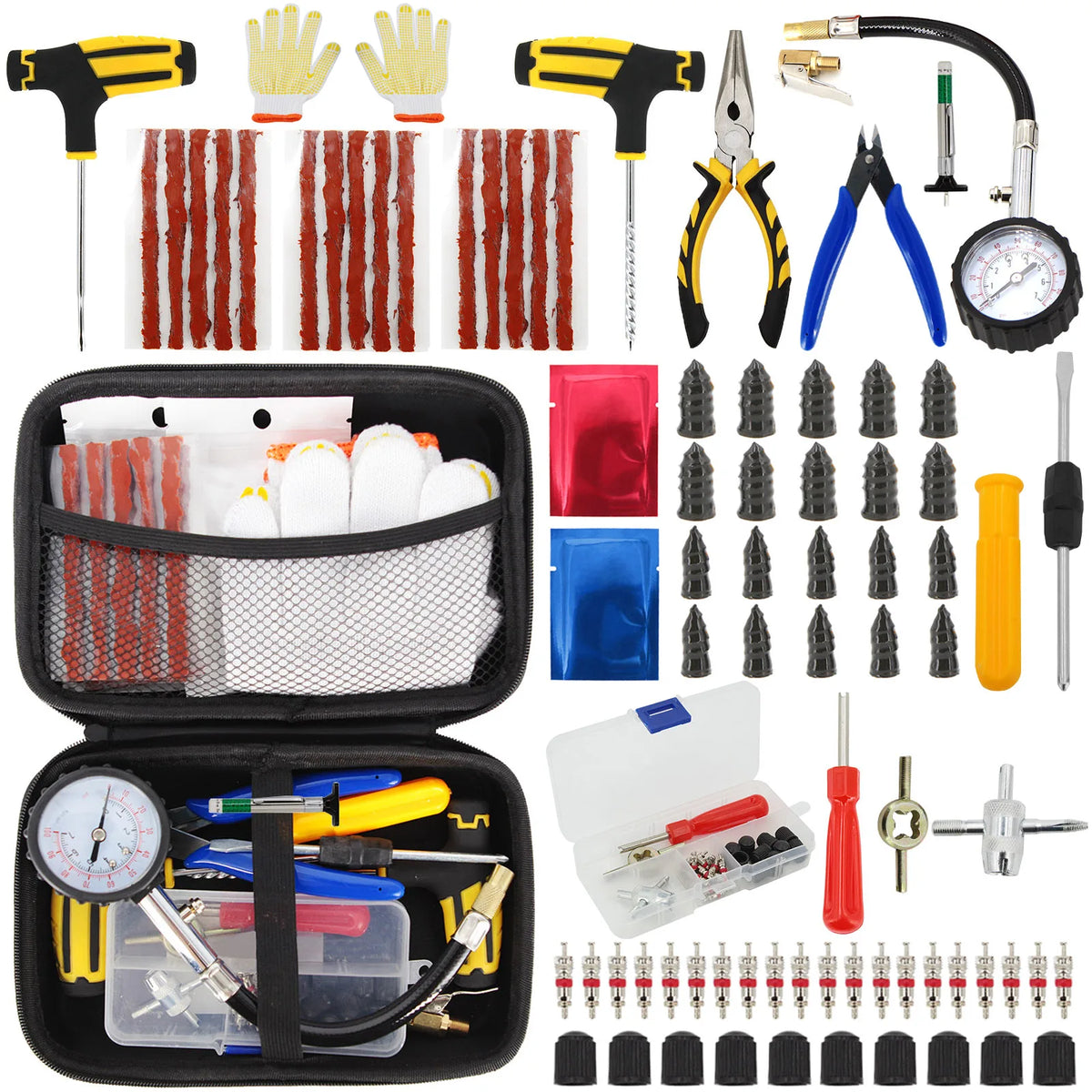Car Tire Repair Tool Kit Studding Set Auto Bike Puncture Plug Garage N ...