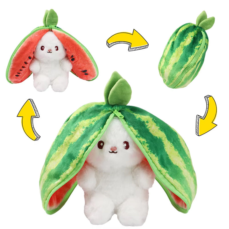Bunny Plush Toy Cute Fruit Rabbit Stuffed Fruit Transform Cuddly Bunny ...