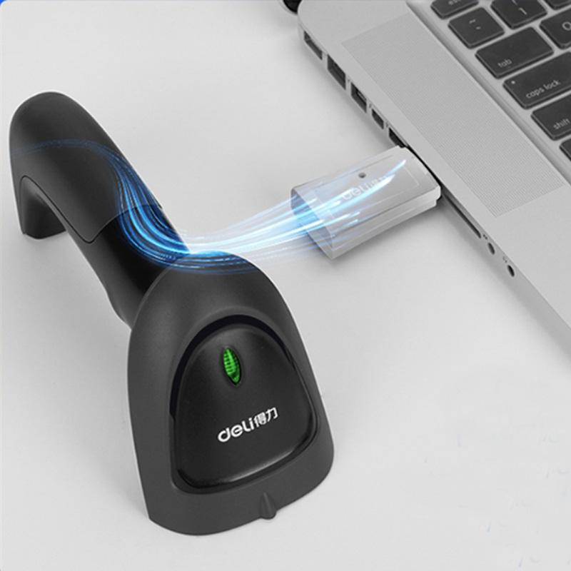Deli Wireless Red Light Scanner Smart Phone Scanner Bar Code QR Code S ...
