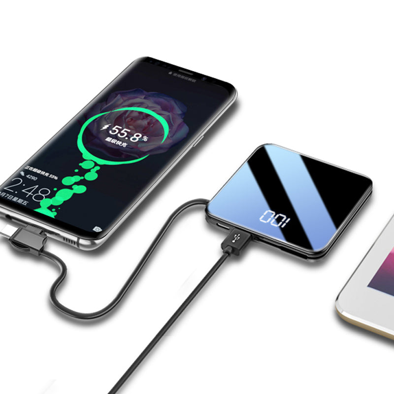 MIRROR SCREEN POWER BANK 20000MAH ULTRA-THIN PORTABLE MOBILE CHARGE ...