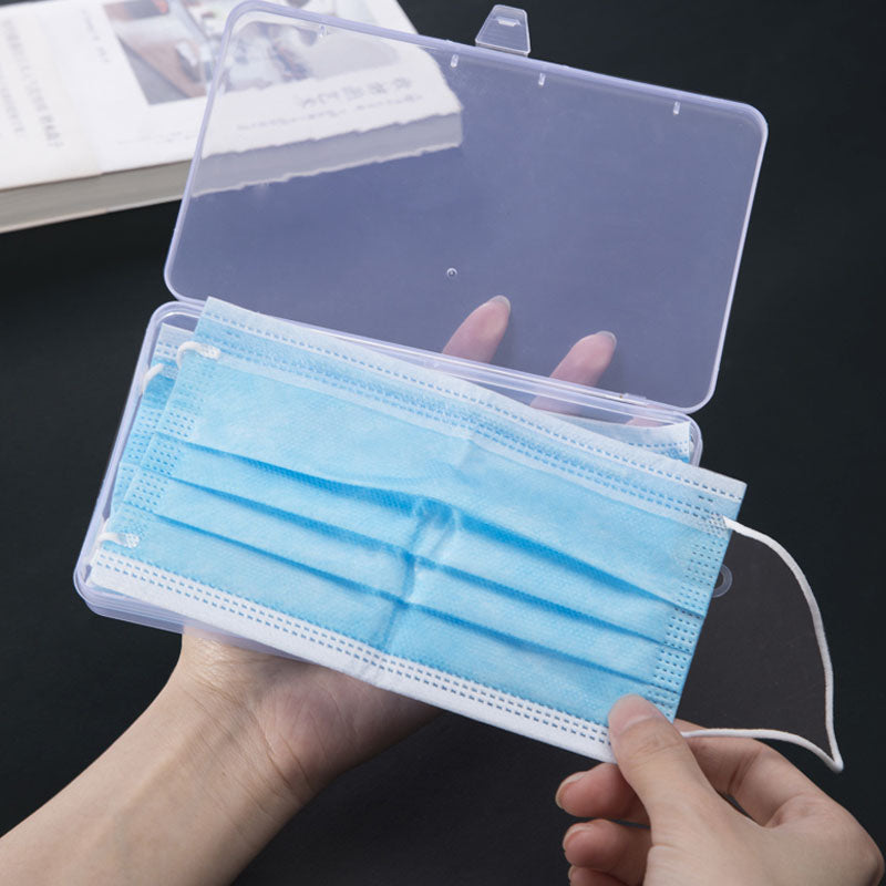 Portable Disposable Face Mask Storage Box Transparent Travel Case Hygi ...