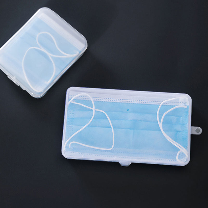 Portable Disposable Face Mask Storage Box Transparent Travel Case Hygi ...