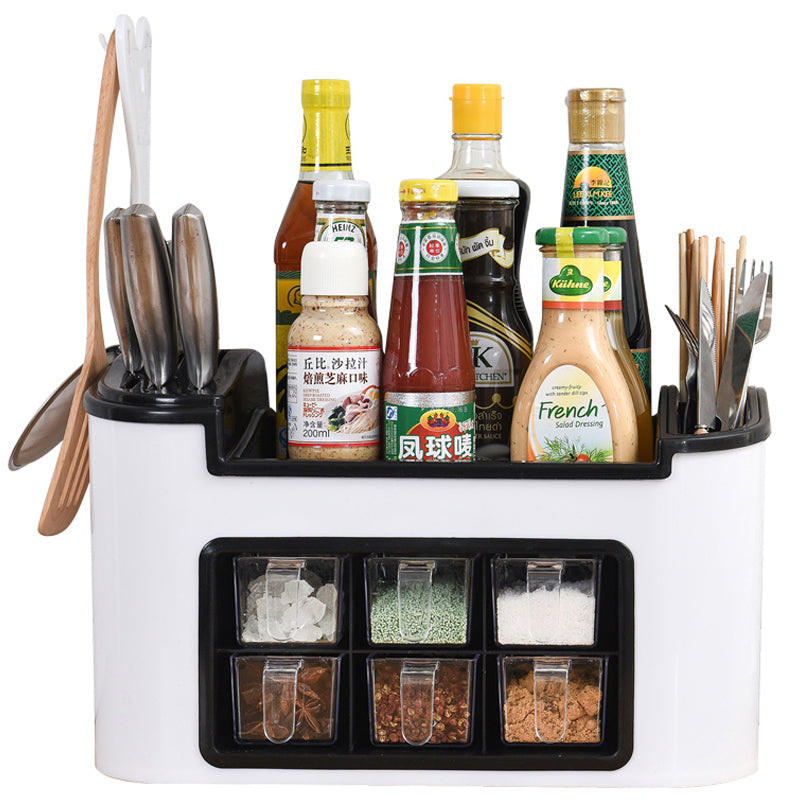 Multi-purpose Spice Rack Condiments Box Jar Kitchen Bottle Utensils St ...