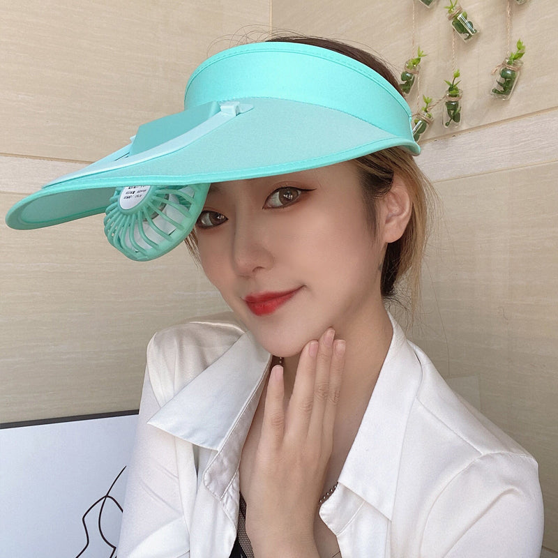 Korean Rechargeable Fan Top Hat Summer Outdoor Sunscreen Wide Brim Cycling Sun