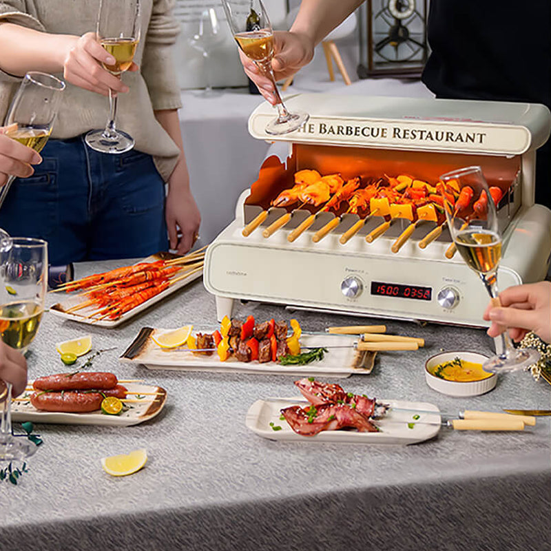 Electric Smokeless Barbecue Grill Oven Machine Automatic Rotating Mult ...