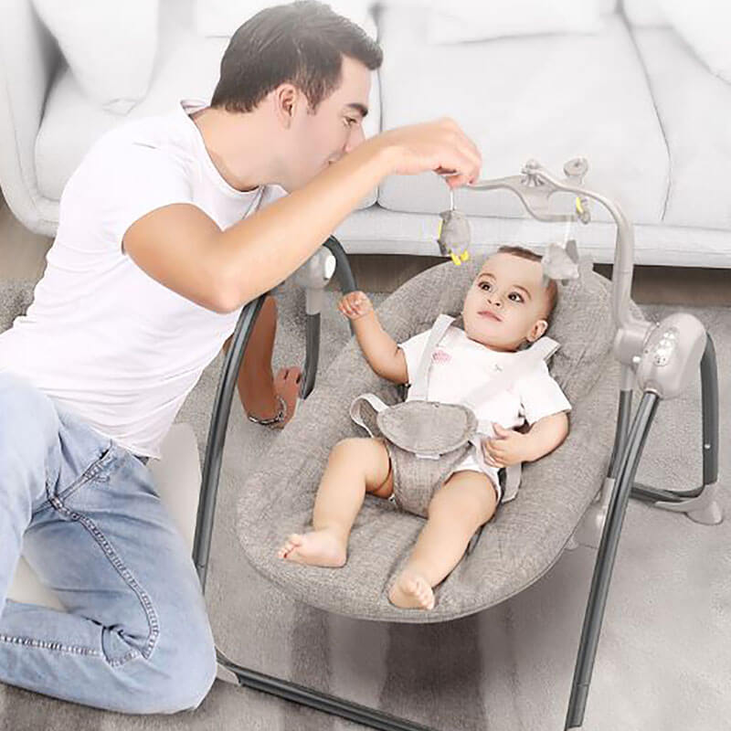 Foldable Baby Electric Reclining Rocking Chair Cradle Newborn Bed Kidi ...