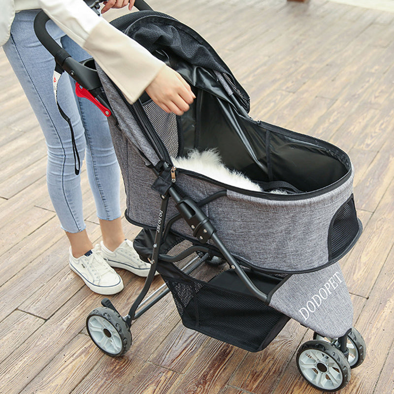 dodopet dog stroller Pet Cat Dog Portable Foldable Travel Stroller Car Trolley Detachable B –  ottostore