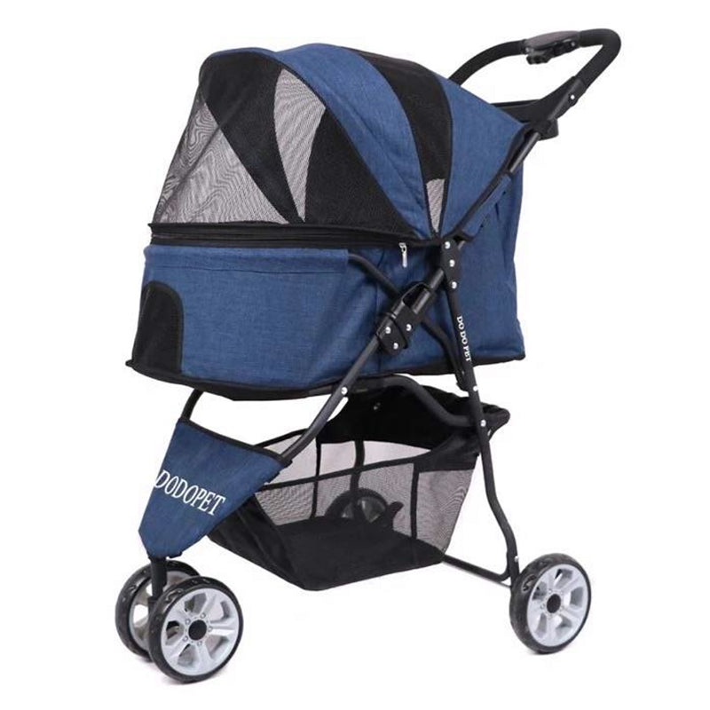 dodopet dog stroller Pet Cat Dog Portable Foldable Travel Stroller Car Trolley Detachable B – ottostore