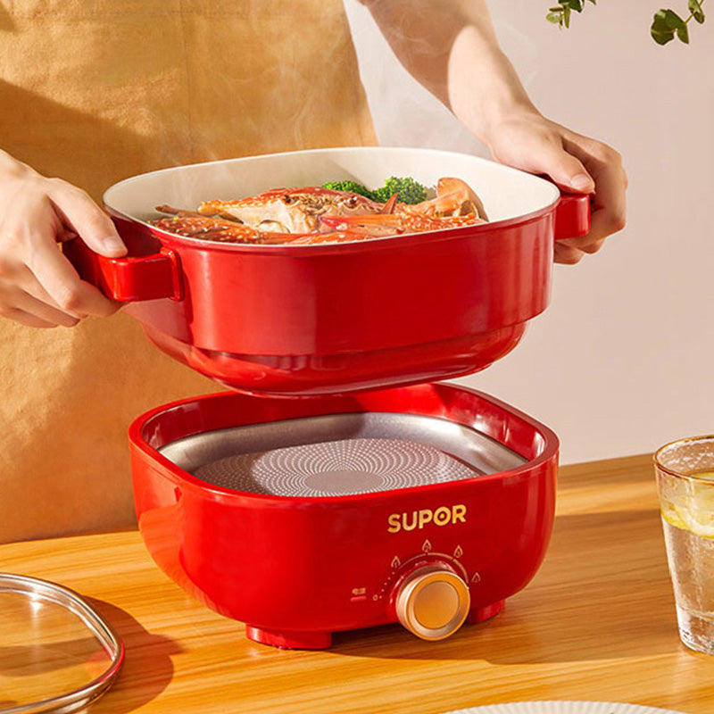 Electric Hot Pot Multi-function Cooking Frying Split Type Stew Shabu F ...