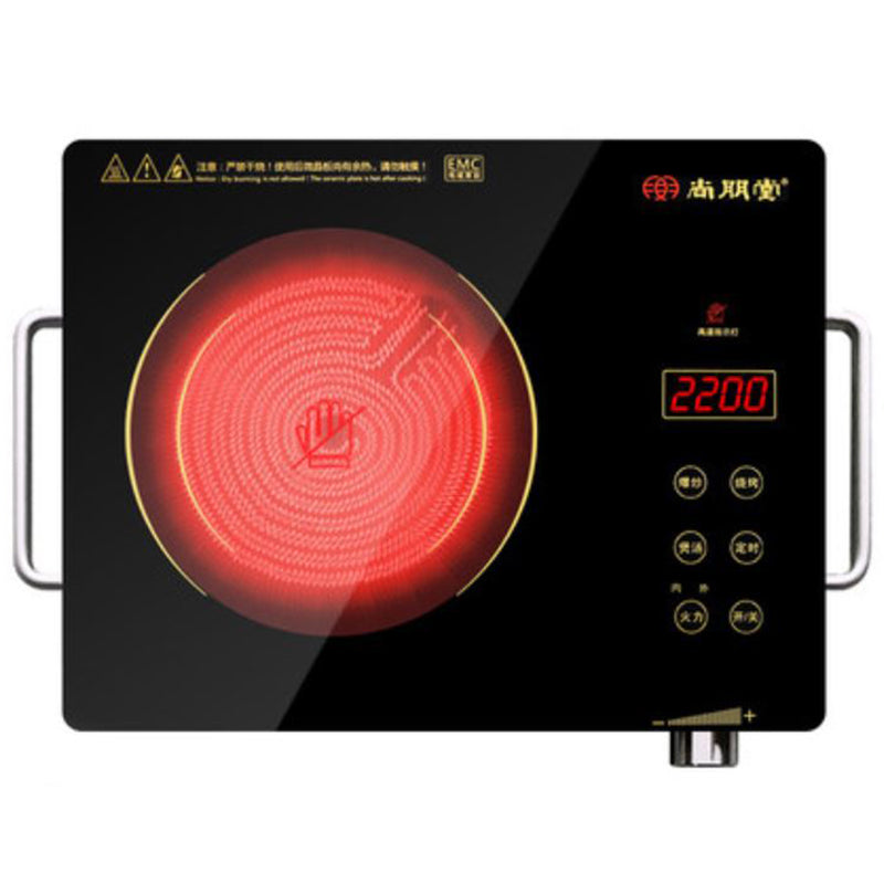 Large Power Kitchen Radiant Induction Cooker Black Crystal Panel Stove ...