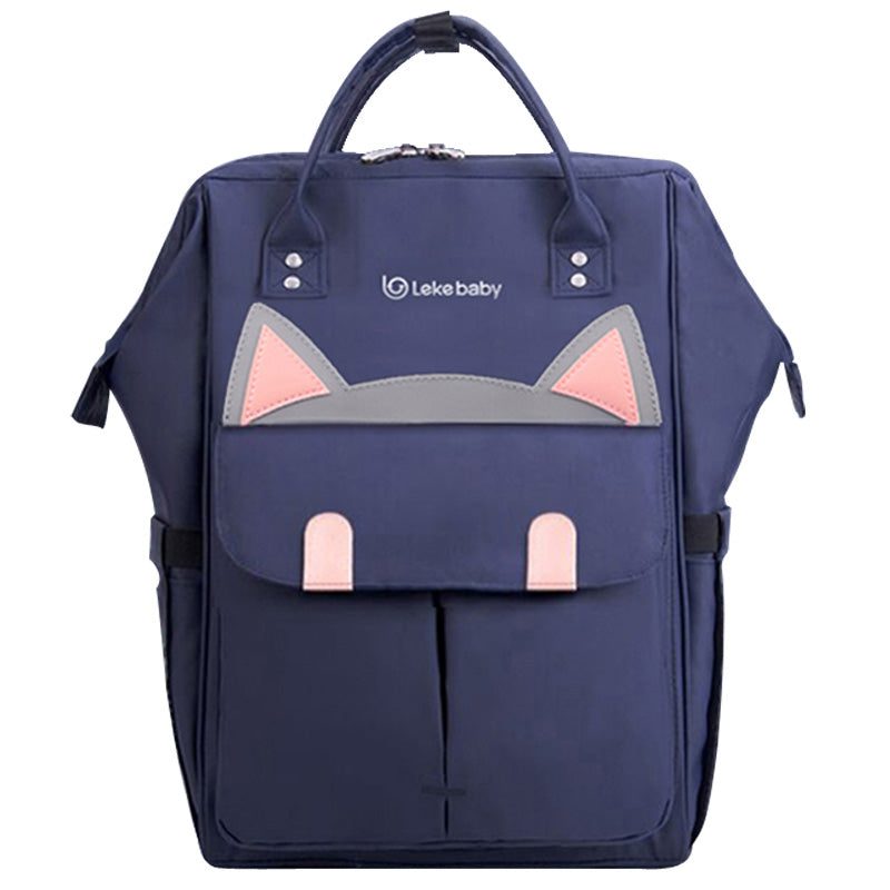 Mommy Bag Backpack Shoulders Blue Meow Baby Large Capacity Ultra