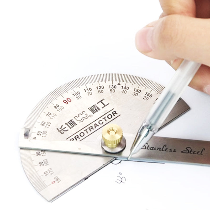 Senticle Ruler Universal Adjustable Angle Semicircle Scale Steel Protractor Ruler Rot ...