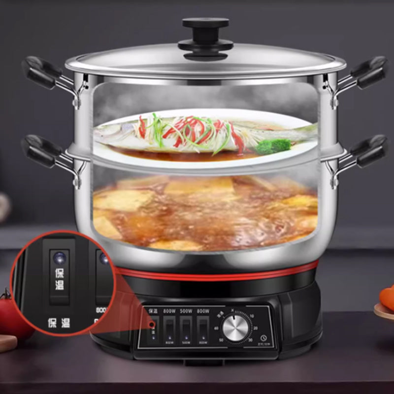 Electric Multi-function Pot Heating Steamer Cooker Stew Fry Stainless ...